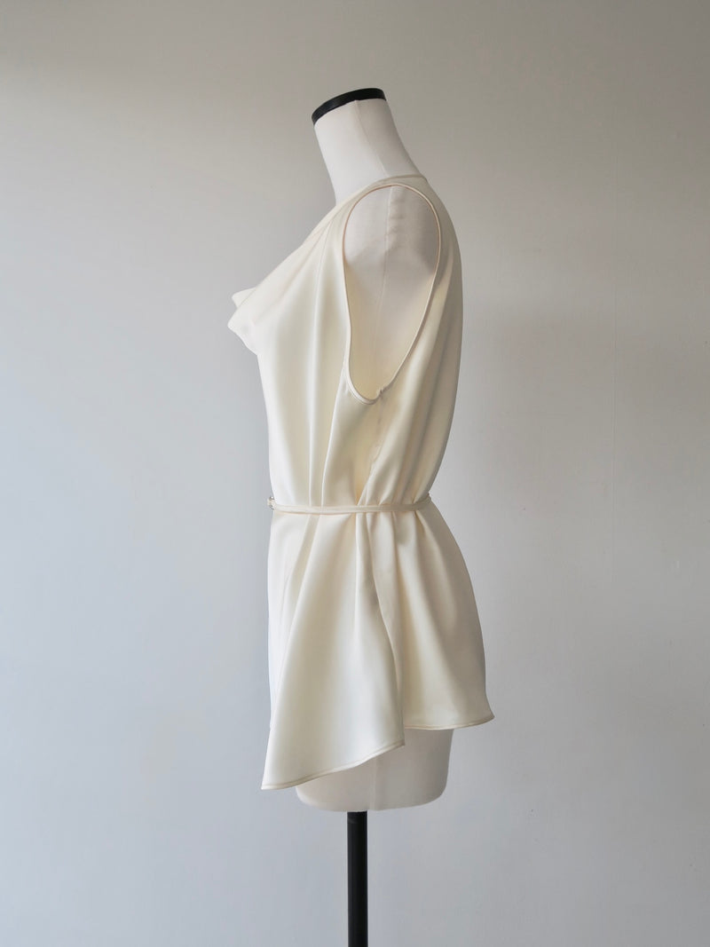 cowl neck satin tank