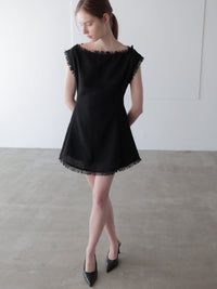 boat neck tweed mini dress (POP UP)