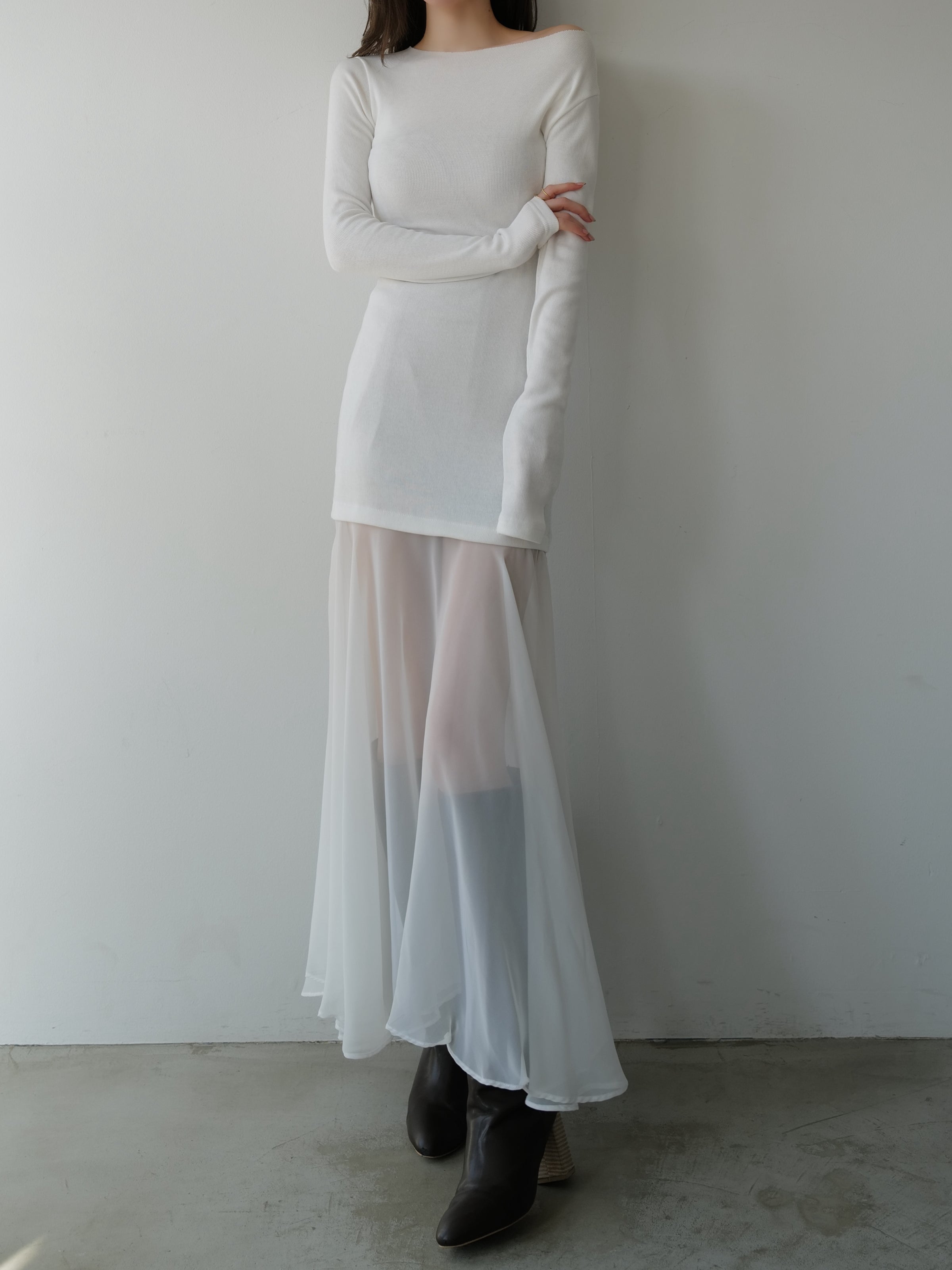 sheer layered maxi dress