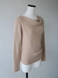 raccoon wool drape neck knit