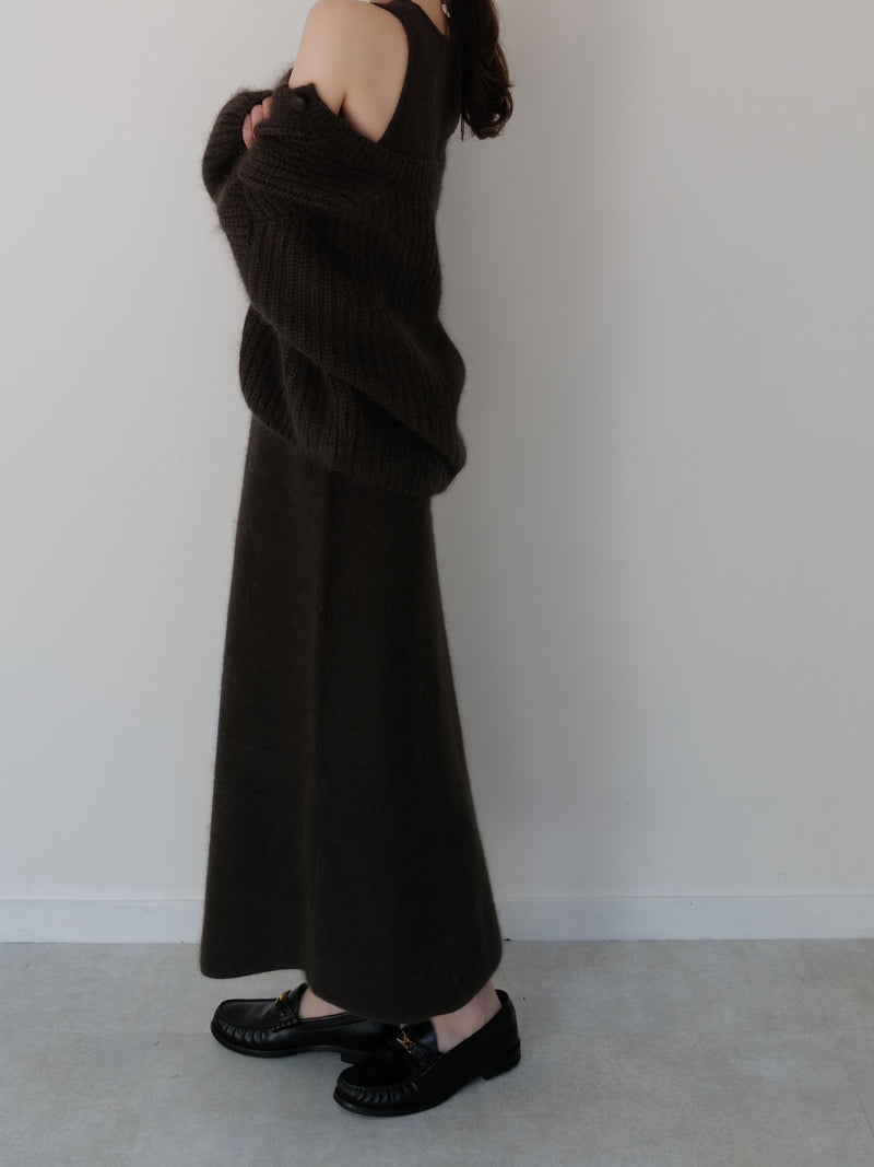 angora balloon knit cardigan