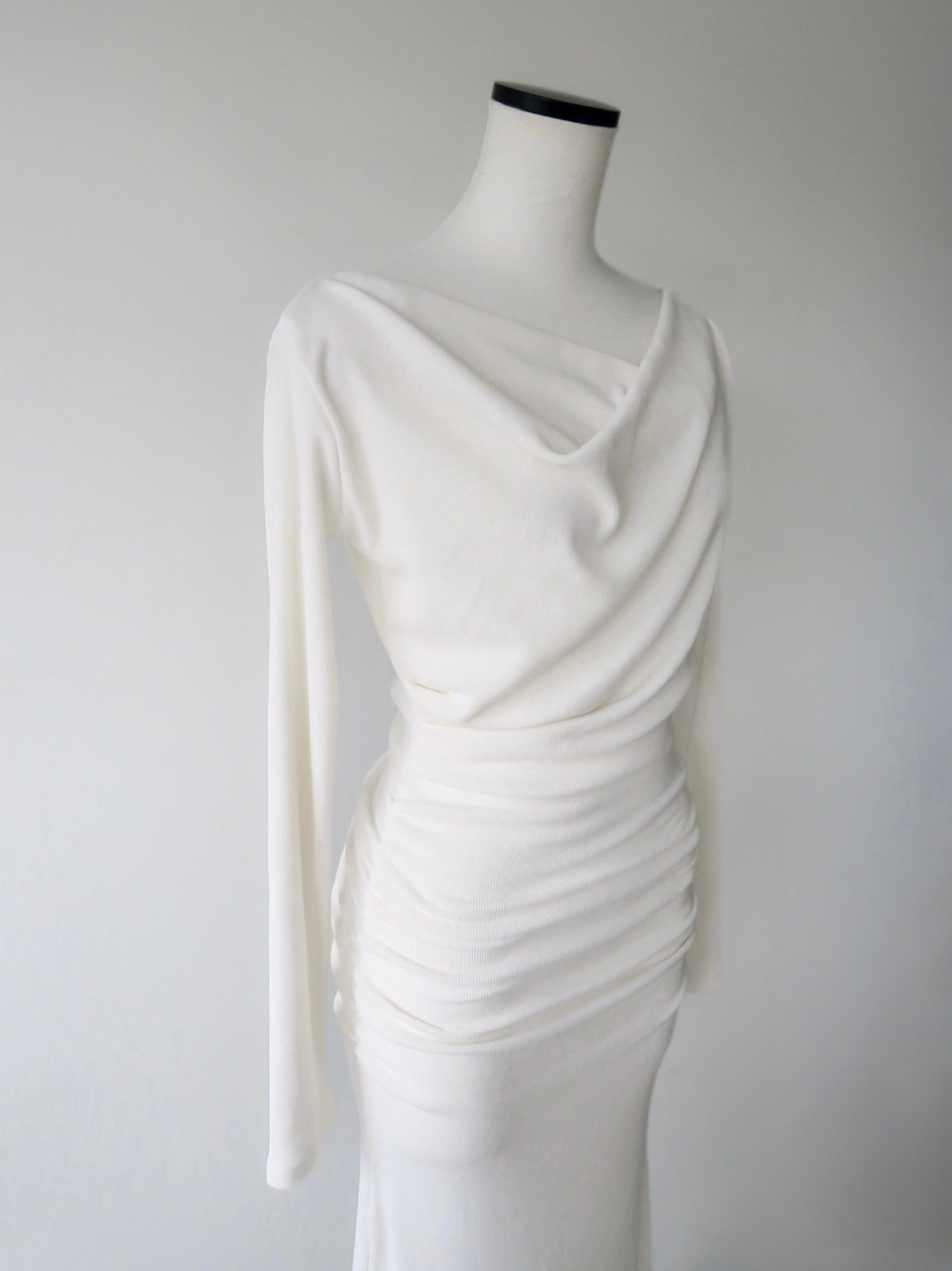 ワンピース maison celon shirring drape velour dress shirring drape