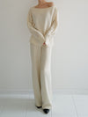 satin wide pants