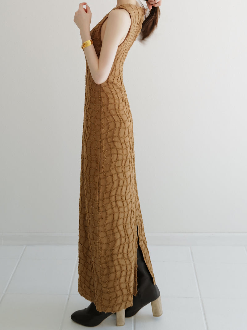 wavy tile pattern dress