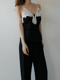 floral lace satin camisole