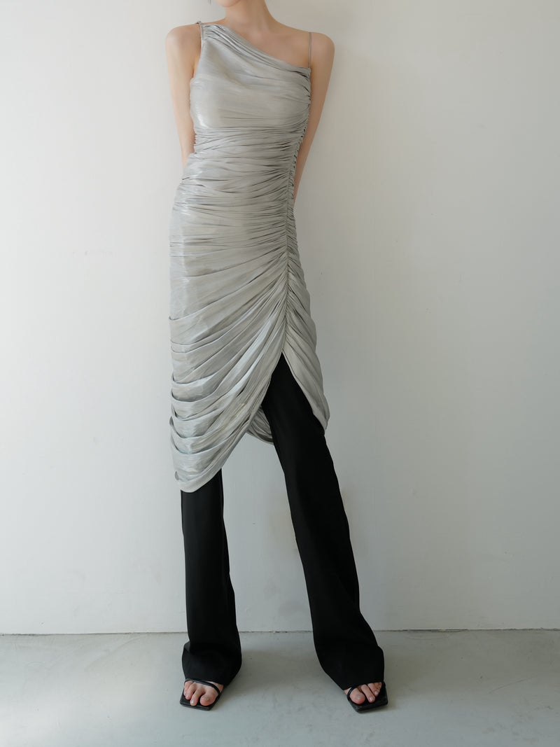 luminous gathered dress