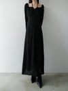 strap shirring long dress