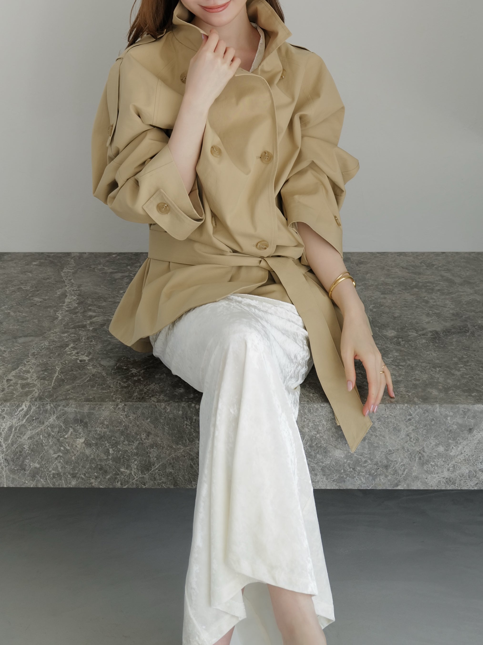 modern short trench coat