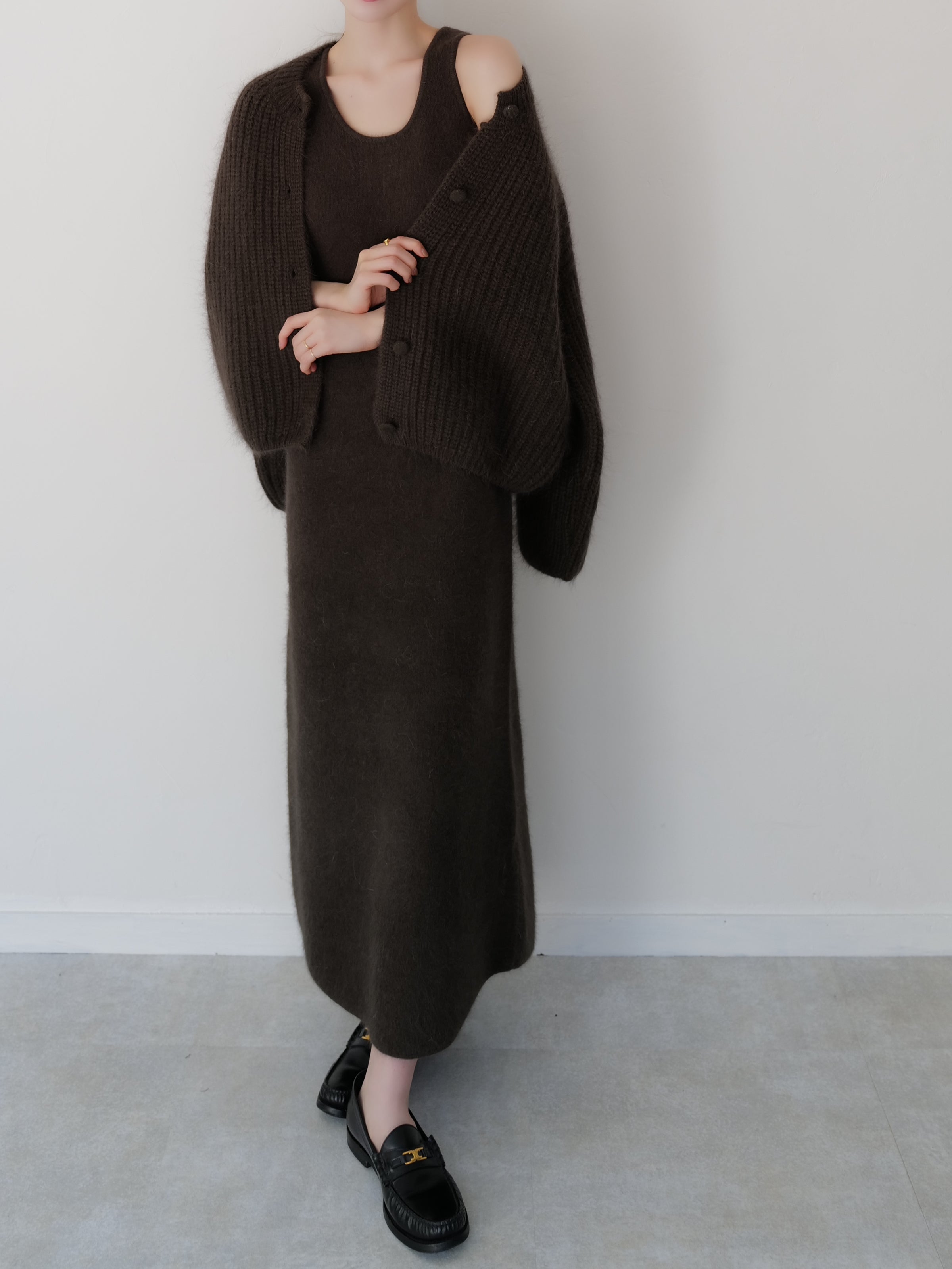 angora maxi knit dress