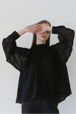 chiffon tie long blouse