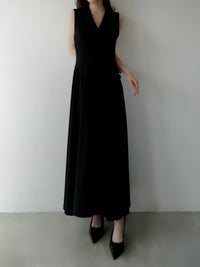shawl collar sleeveless dress