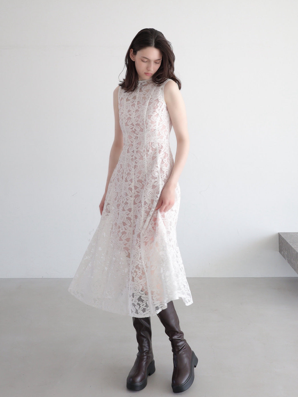 classic lace long dress