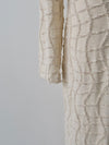 wavy tile pattern long sleeve dress