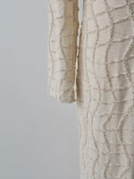 wavy tile pattern long sleeve dress