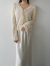 fringe v knit cardigan