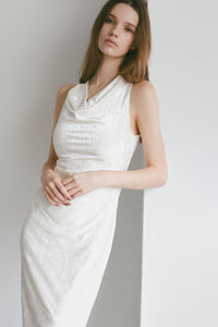 drape velour long dress