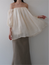 off shoulder chiffon blouse
