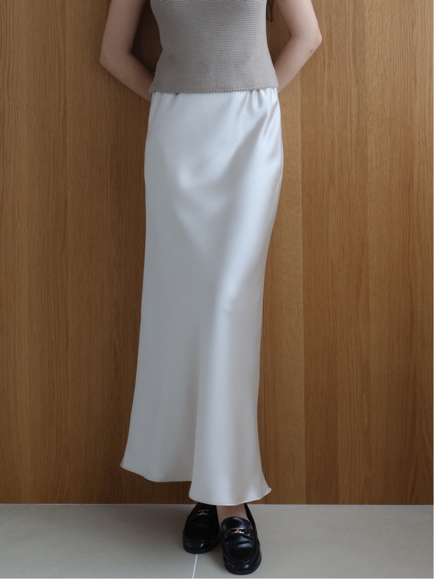 silky satin long skirt