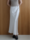 silky satin long skirt