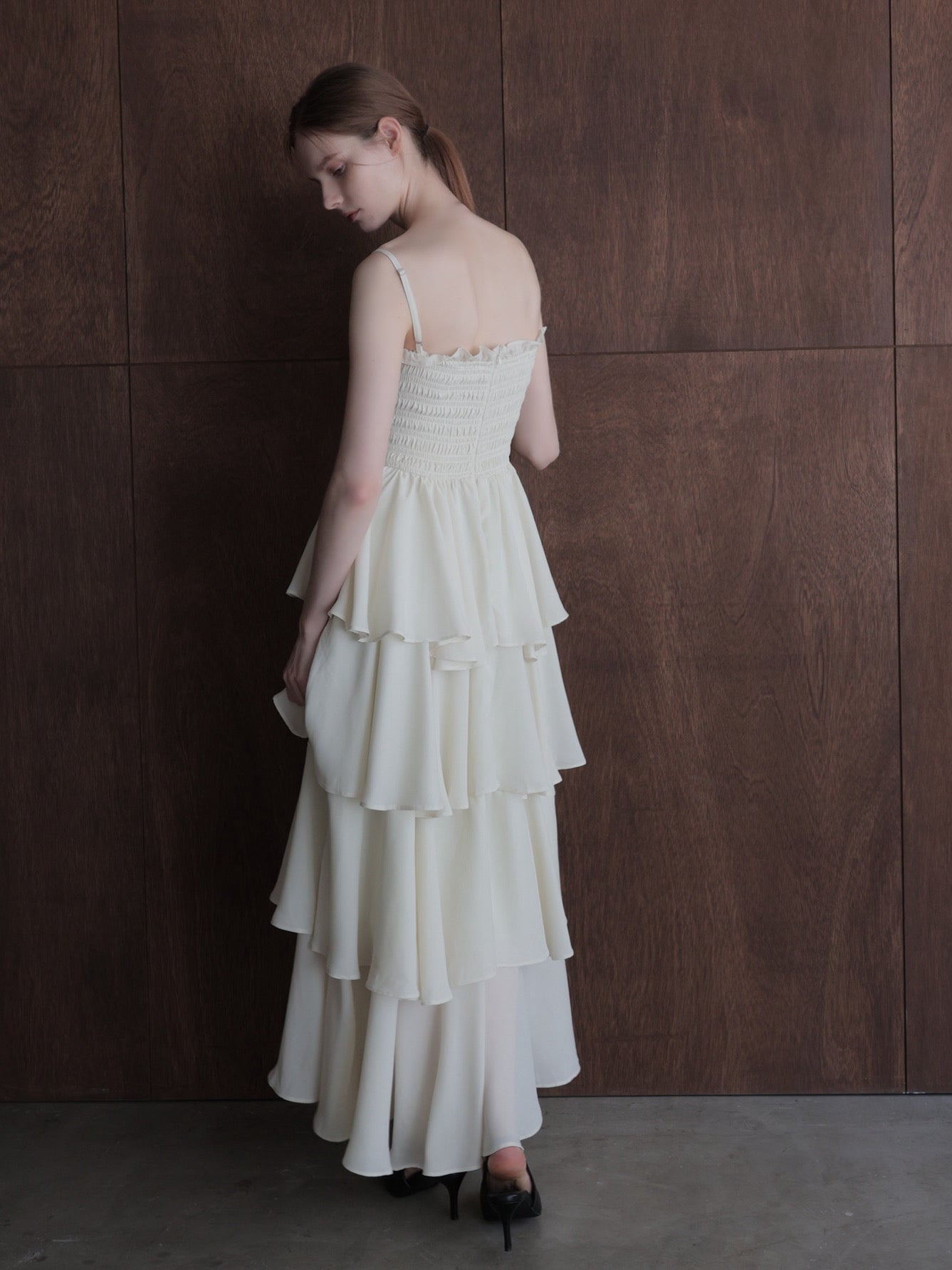 frill tiered maxi dress