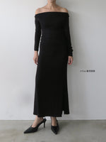 ruched waist long skirt