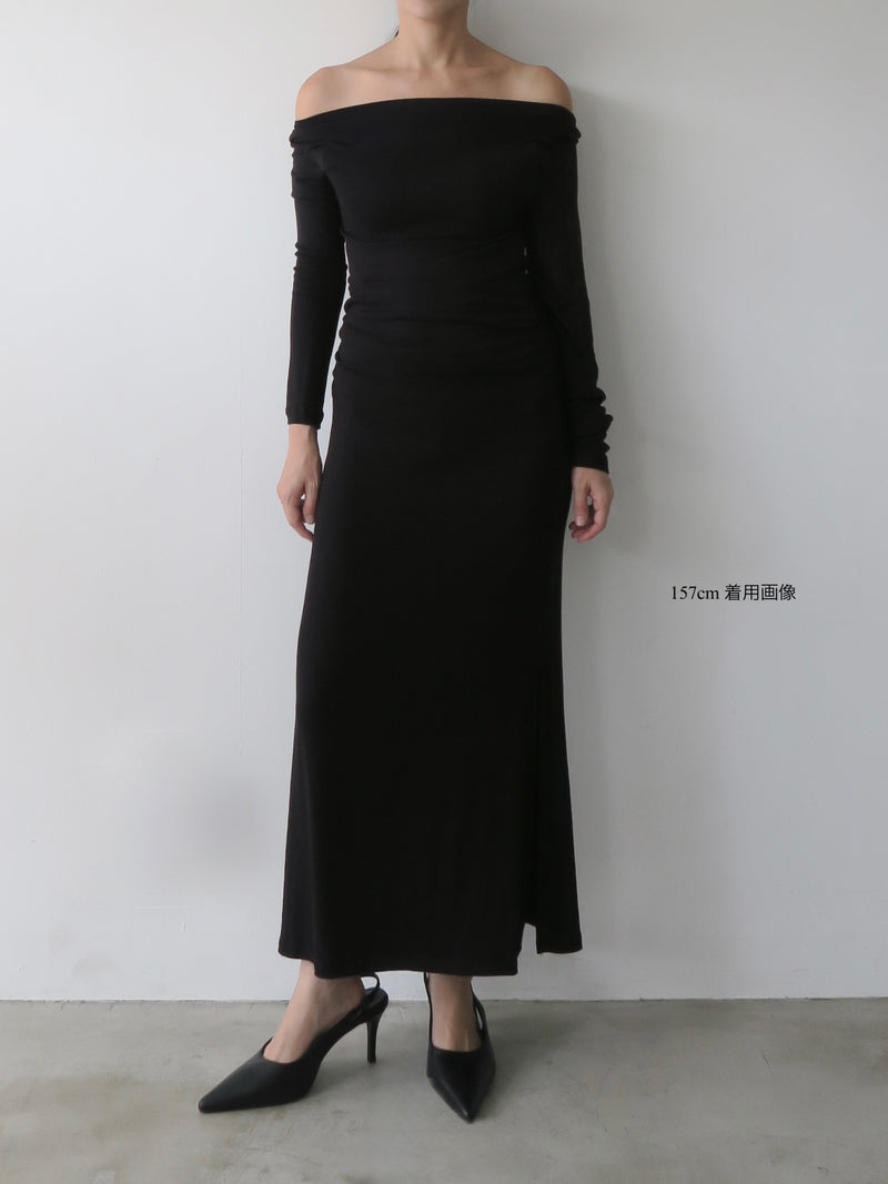 ruched waist long skirt