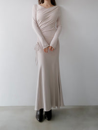 luxe shirring asymmetric dress