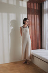 bicolor long knit dress