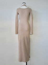 front cross rib knit dress