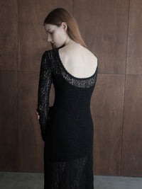romantic lace sheer back dress