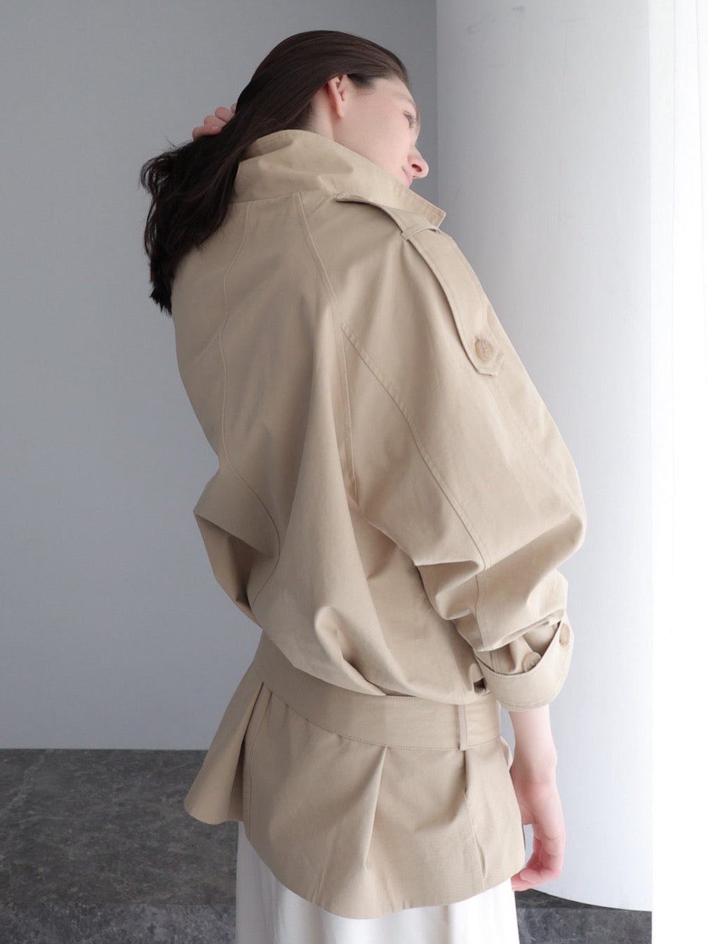 modern short trench coat