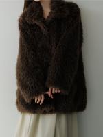 shaggy over sized short coat