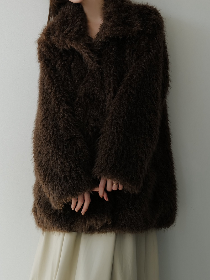 shaggy over sized short coat