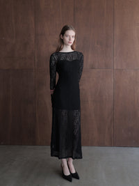 romantic lace sheer back dress