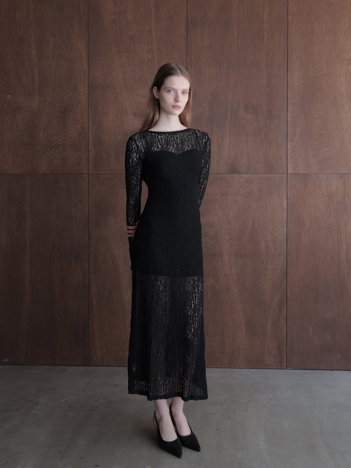 romantic lace sheer back dress