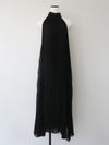 pleated halter maxi dress