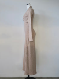 front cross rib knit dress