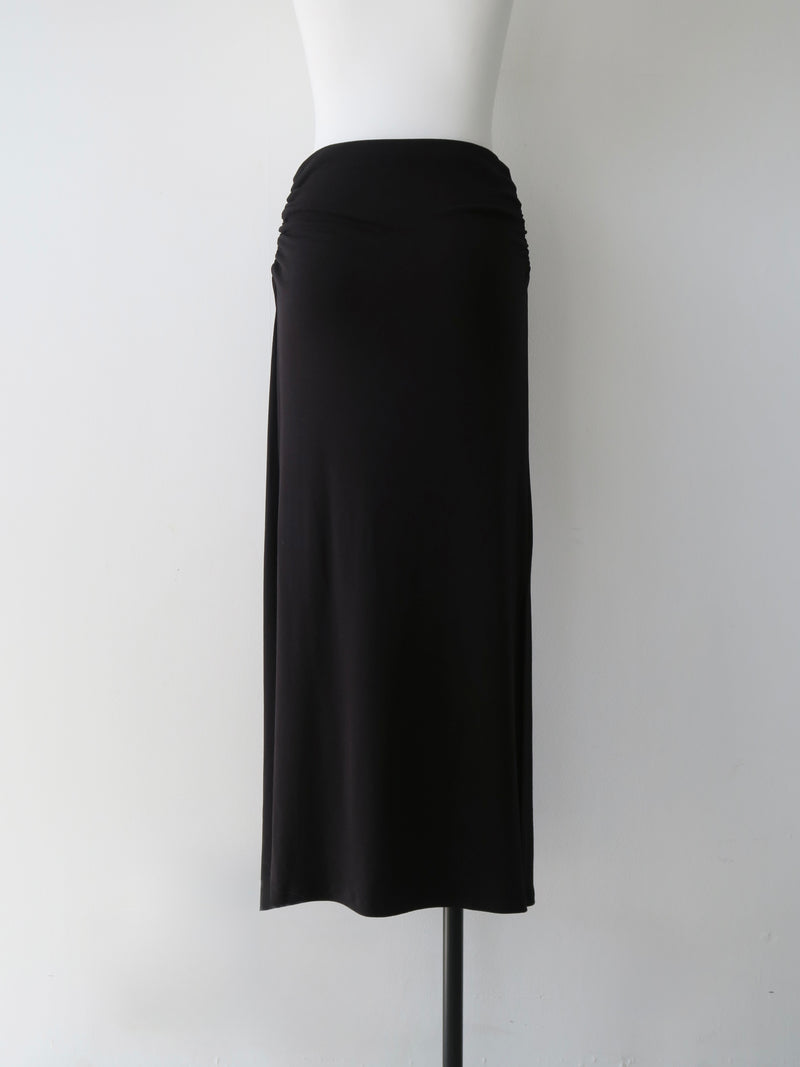 ruched waist long skirt