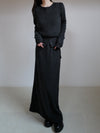 angora soft long skirt