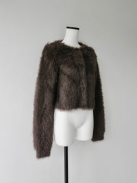 mink-like fur cardigan