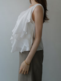 asymmetric ruffle top