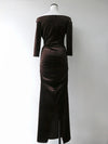 ［伊勢丹先行発売］ shirring drape velour dress