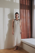 bicolor long knit dress