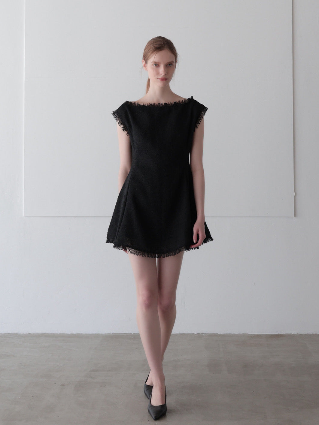 boat neck tweed mini dress (POP UP)
