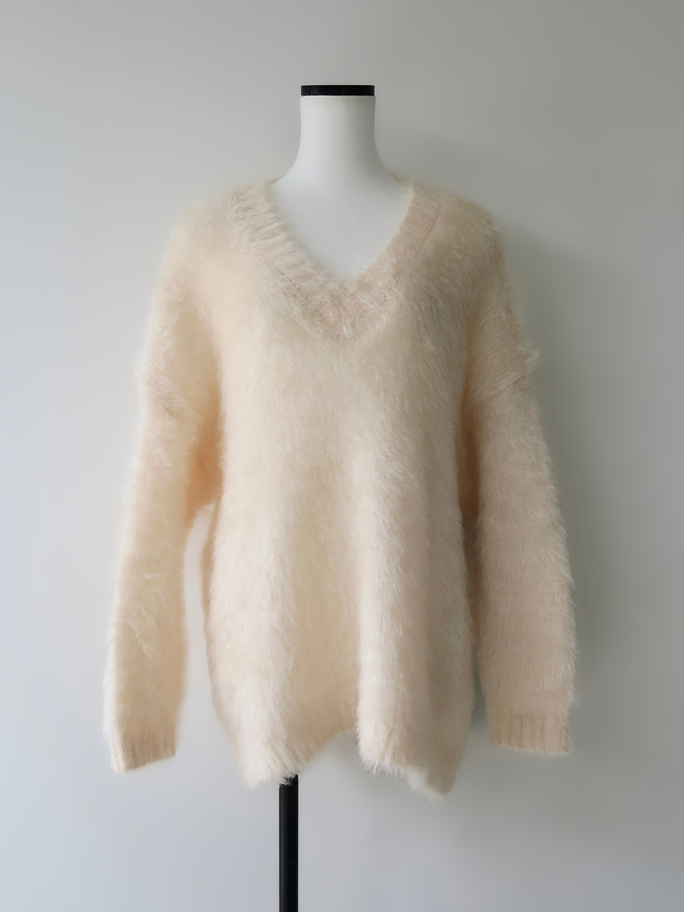 fuzzy v neck sweater