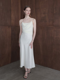 minimalist pleated long dress