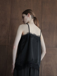 lace layered satin cami blouse