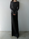 cowl silhouette stretching tops