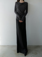 cowl silhouette stretching tops