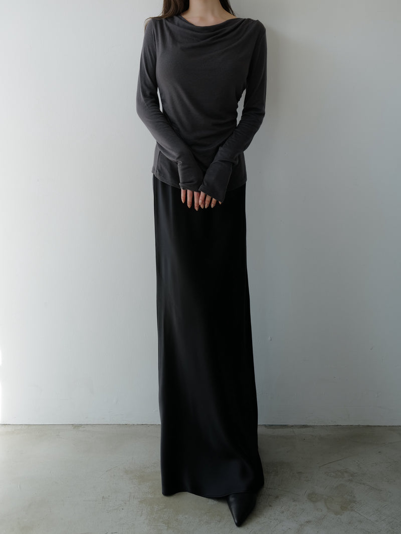 cowl silhouette stretching tops